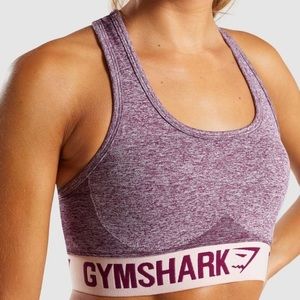 Gymshark flex sports bra in dark ruby marl/blush nude